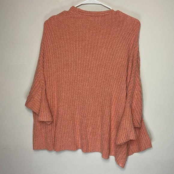 Barefoot Dreams Women S CozyChic Lite Ribbed Shrug Cardigan Sweater Coral Pink - Picture 3 of 9